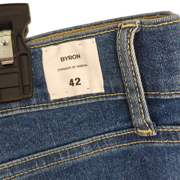 Hudson Jeans Byron Straight Leg Men's Size 42 /32 Blue Stretch Denim Zip Fly NEW - Picture 6 of 12